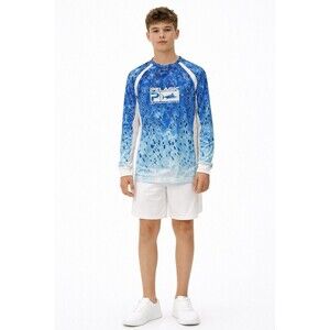 Pelagic VaporTek Blue Fishing Performance Shirt Youth Large Offshore Gear NWT